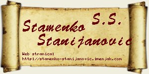 Stamenko Stanijanović vizit kartica